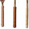 Hello Honey® 7.5" Mango Wood Spoons with Bamboo & Leather Wrapped Handle Set